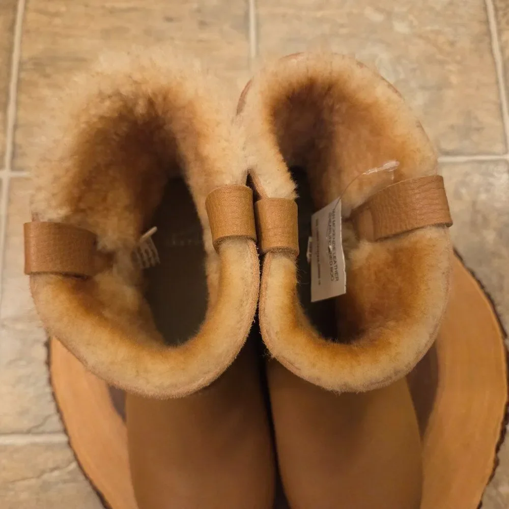 Dansko Mckenzie Leather Shearling Lined Boots Size EU 38 US 7.5 Tan Seasonal NEW